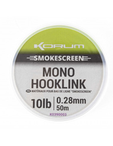 Korum Smokescreen Mono Hooklink 10lb 0.28mm 50m