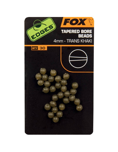 Fox Edges Tapred Bore Beads Khaki 4mm