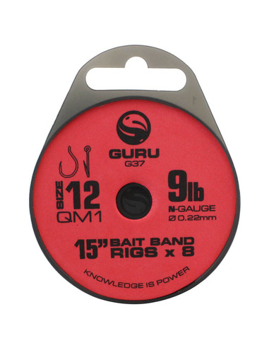 Guru QM1 Bait Band Rigs 15" (38cm QM1-Size12) 9lb/0,22mm
