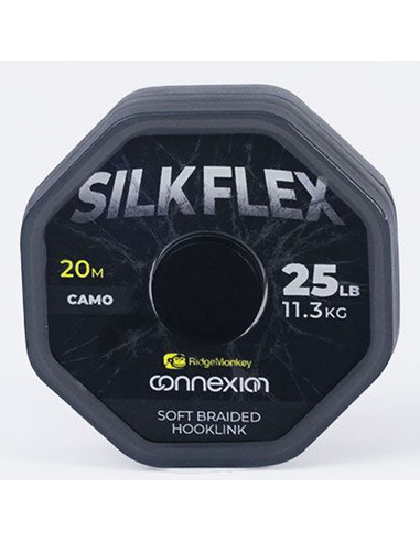 RidgeMonkey Connexion SilkFlex Soft Braid 25lb/11,3kg (20m Camo)