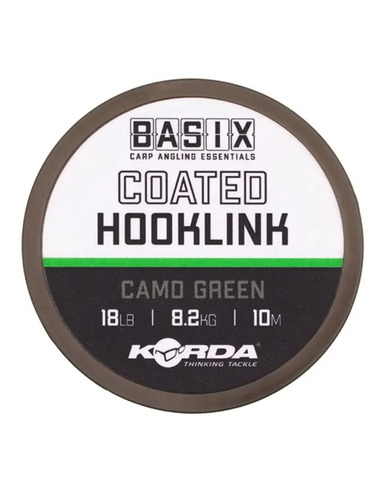 Korda Basix Coated Hooklink Camo Green 18lb 10m