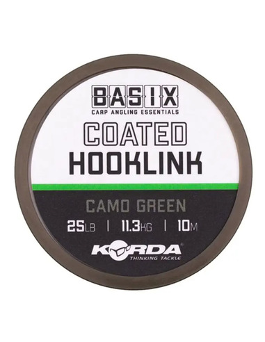Korda Basix Coated Hooklink Camo Green 25lb 10m