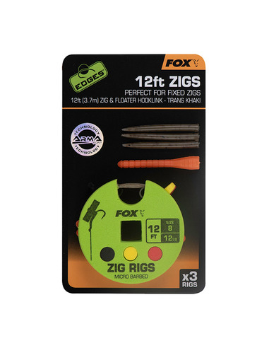 Fox Edges Zig Rig 8 - 12lb (12ft - 3,7m) x 3