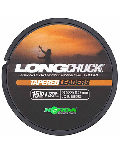 Korda Long Chuck Clear Tapered Leaders 15-30lb / 0.33-0.47mm
