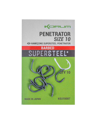 Korum Supersteel Penetrator Hooks Barbed Size 8