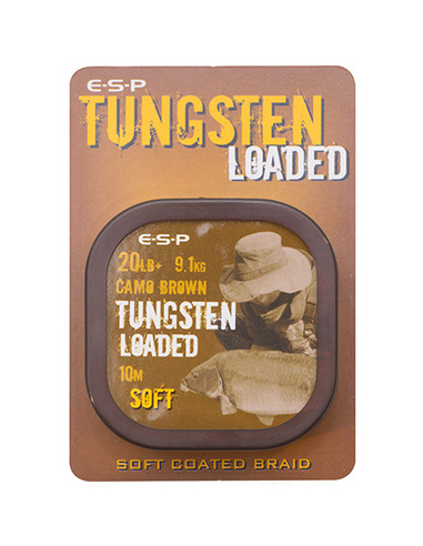 ESP Tungsten Loaded Coated Braid Soft 20lb 9.1kg Camo Brown