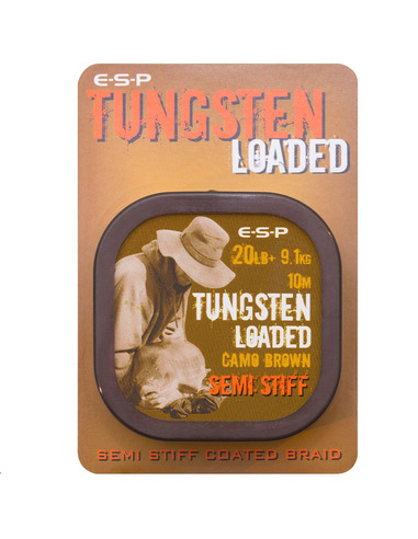 ESP Tungsten Loaded Coated Braid Semi Stiff 20lb 9.1kg Camo Brown