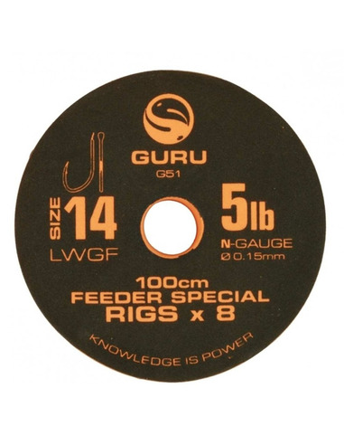 Guru LWGF Feeder Special Rig (100cm - Size10) 7lb/0.19mm