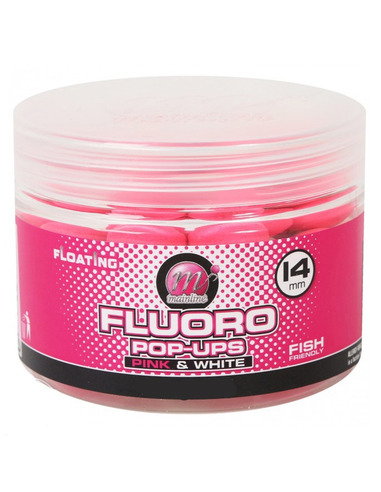 Mainline Fluoro Pop Ups Pink & White Hybrid 14mm 150ml