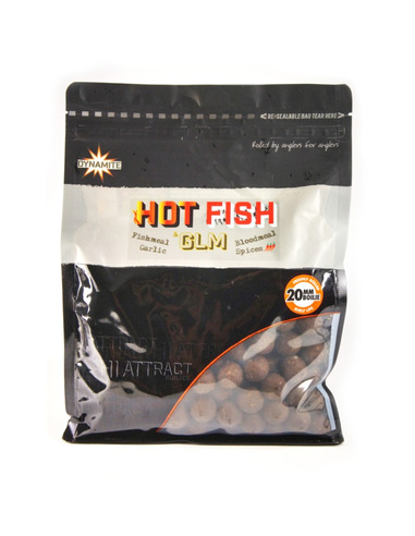 Dynamite Baits Hot Fish & GLM Shelf Life Boilies 20mm 1kg