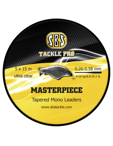 SBS Masterpiece Tapered Mono Leaders 5x Ultra-Clear (0.26 - 0.58mm)