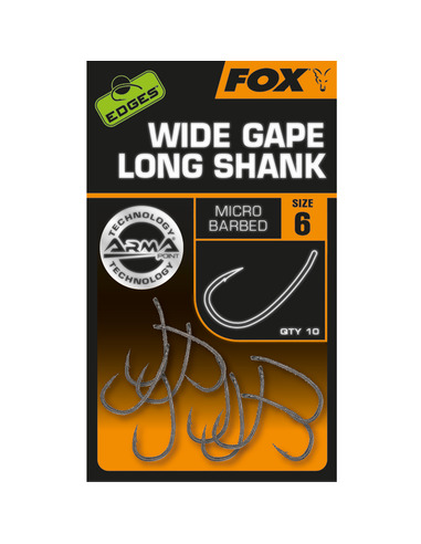 Fox Edges Wide Gape Long Shank Nº4