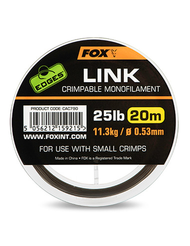 Fox Edges Link Crimpable Monofilament Trans Khaki 0.53mm/25lb (20m)
