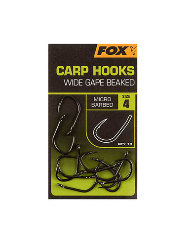 Fox Carp Hooks Wide Gape Beaked Size 8