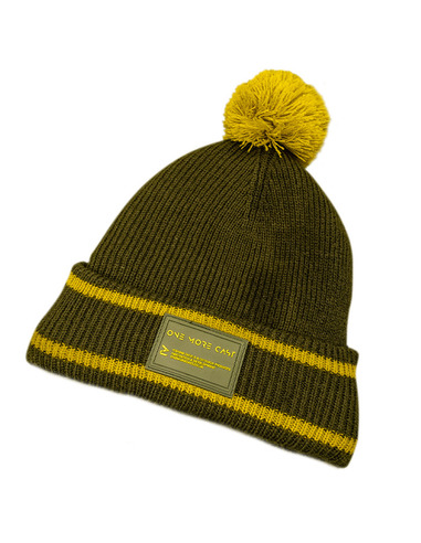 One More Cast Bobble Green / Mustard Beanie