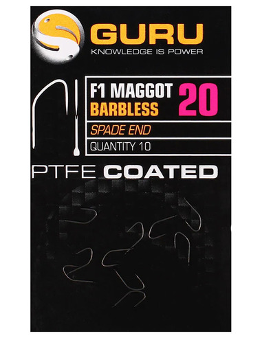 Guru F1 Maggot Hook Size 20 (Barbless/Spade)
