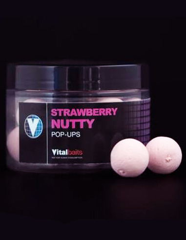 Vitalbaits Pop Ups Strawberry Nutty 14mm 50gr