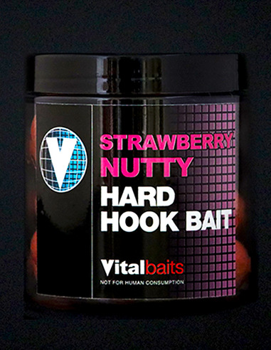 Vitalbaits Hard Hook Bait Strawbeey Nutty 24mm 100gr