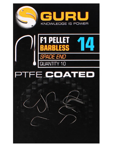 Guru F1 Pellet Hook Size 14 (Barbless/Spade)