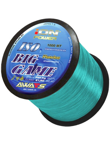 Awa Shima Ion Power Iso Big Game Fluorine Blue 0.350mm/21.50kg/1000mtr