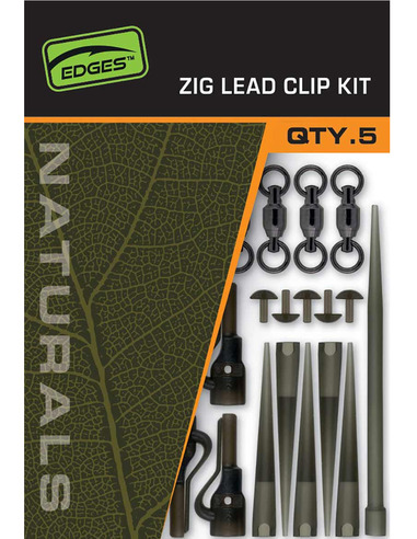 Fox Edges Naturals Zig Lead Clip Kit x5
