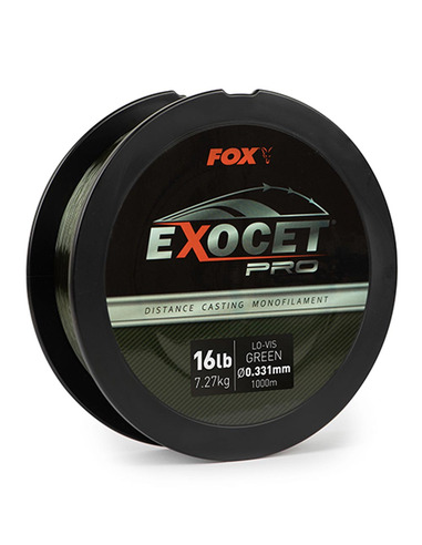 Fox Exocet Pro Monofilament Lo-Vis Green 0.331mm 16lb/ 7.27kg (1000m)