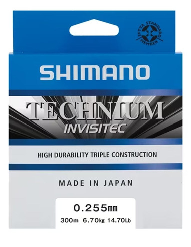 Shimano Mainline Linea Technium Invisitec 300m 0.255mm 6.7kg grey