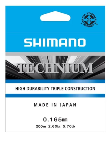 Shimano Mainline Linea Technium 200m 0.165mm 2.6kg grey