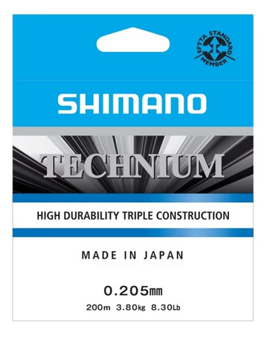 Shimano Mainline Linea Technium 200m 0.205mm 3.8kg grey