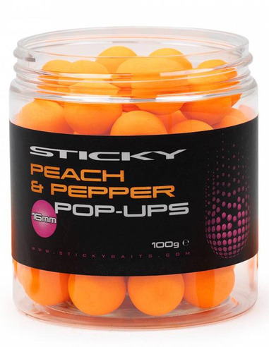 Sticky Baits Peach & Pepper Pop Up 16mm 100gr