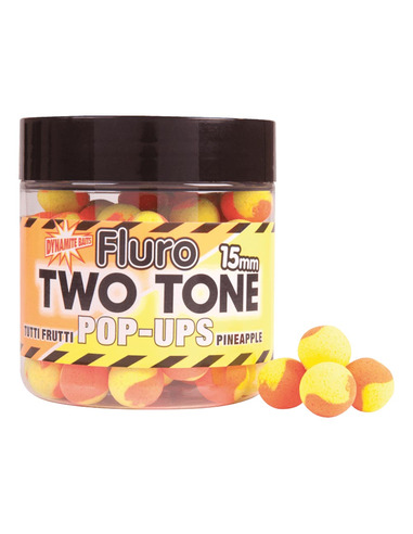 Dynamite Baits Two Tone Fluro's Tutti Frutti & Pineapple Pop Up 15mm