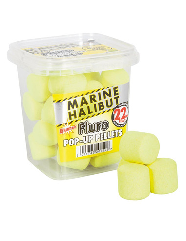 Dynamite Baits Yellow Marine Halibut Pop Up Fluro Pellets 22mm