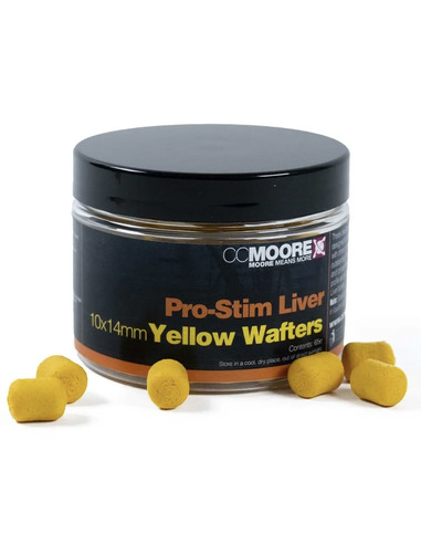 CC Moore Pro-Stim Liver Yellow Dumbell Wafters 10x14mm
