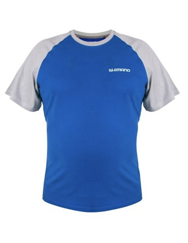 Shimano Wear Short Sleeve T-Shirt Blue (Size XL)